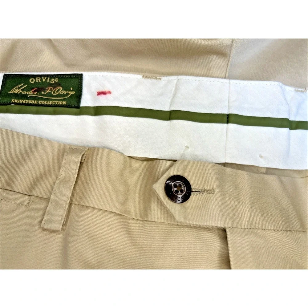 Orvis Signature Collection Chino Shorts 38 Khaki Soft Cotton 5‑Pocket 9
